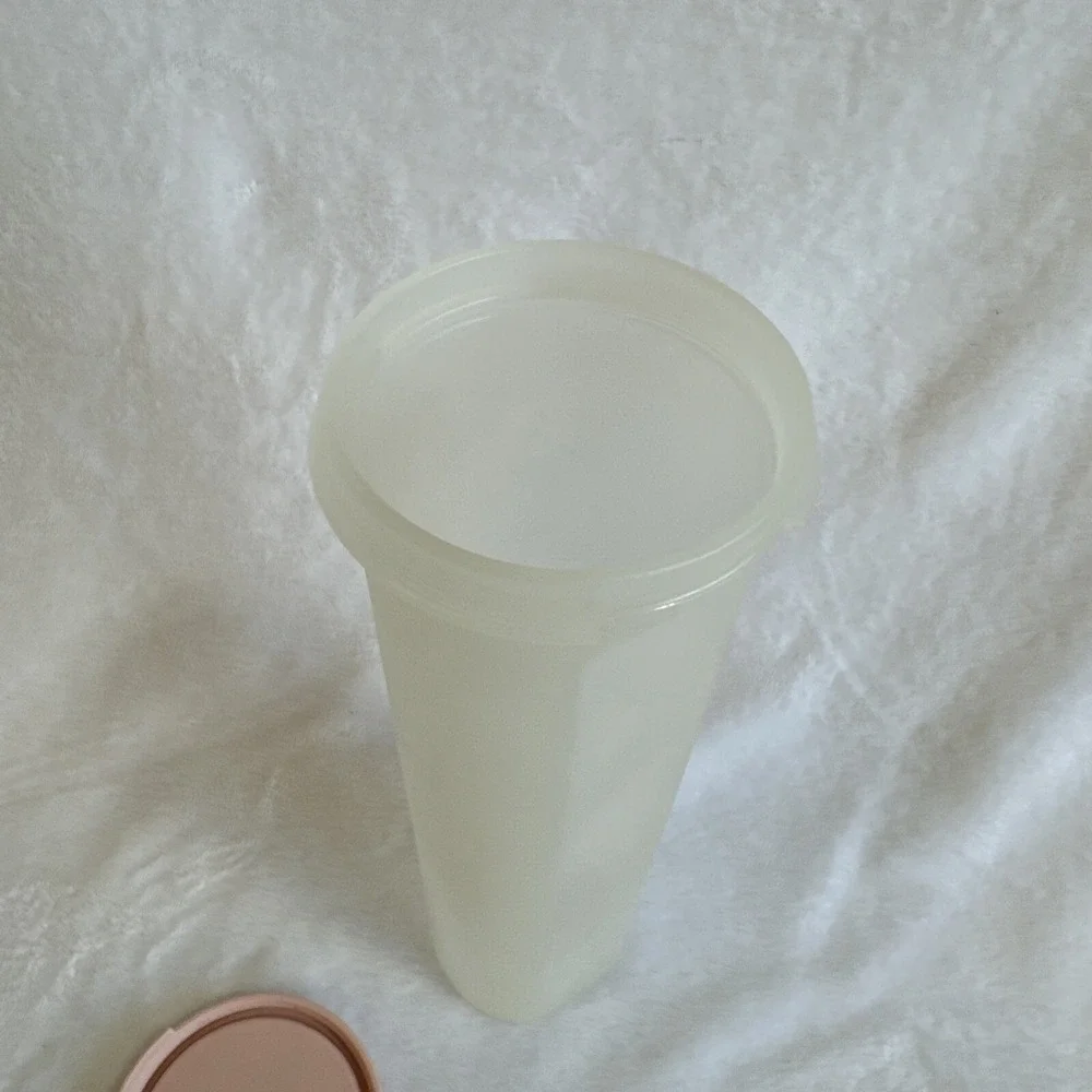Vintage Tupperware Tall Round Container Canister‎ Kitchen Storage Peach Lid
